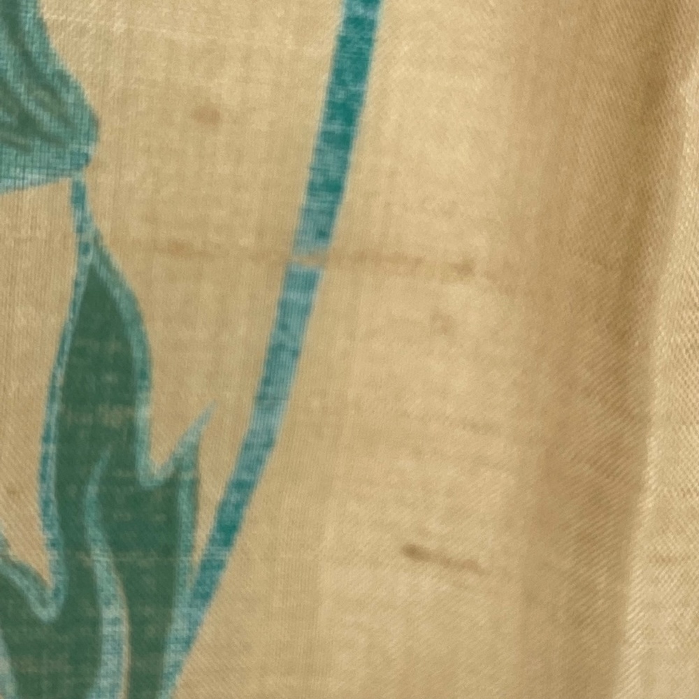Women's 100% Raw Silk Scarf Beige Pink Blue Floral Print Handmade in Thailand - Picture 8 of 12